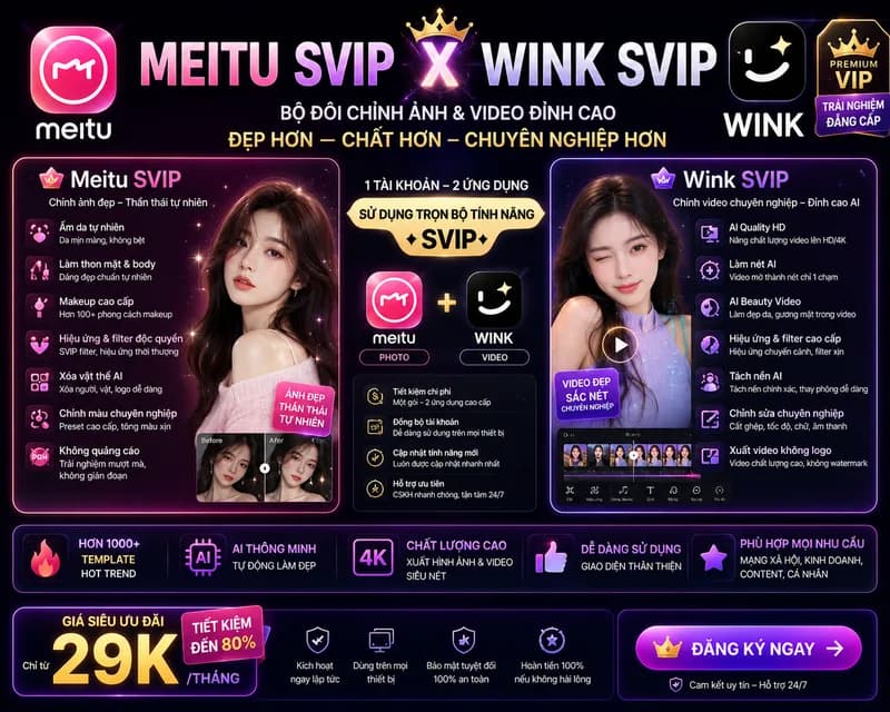 WINK SVIP 7 NGÀY + 100 ĐẬU